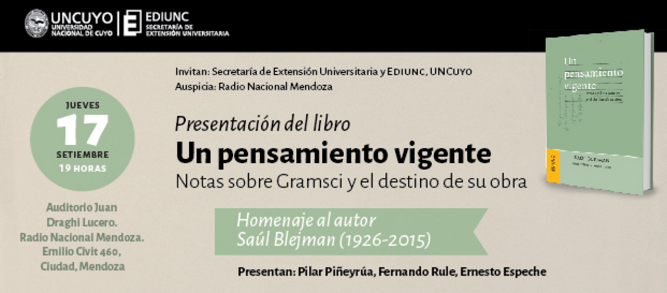 imagen La Ediunc ofrecerá un homenaje a Saúl Blejman con la presentación de su último libro «Un pensamiento vigente»