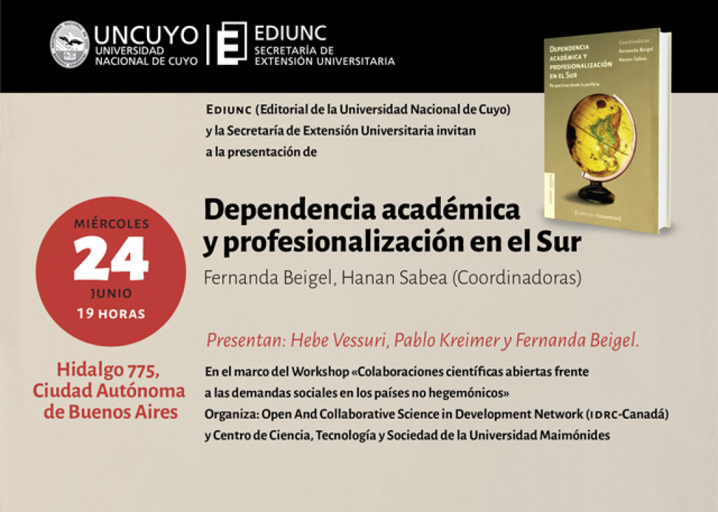 imagen La Ediunc presenta un libro sobre la dependencia académica desde una perspectiva periférica